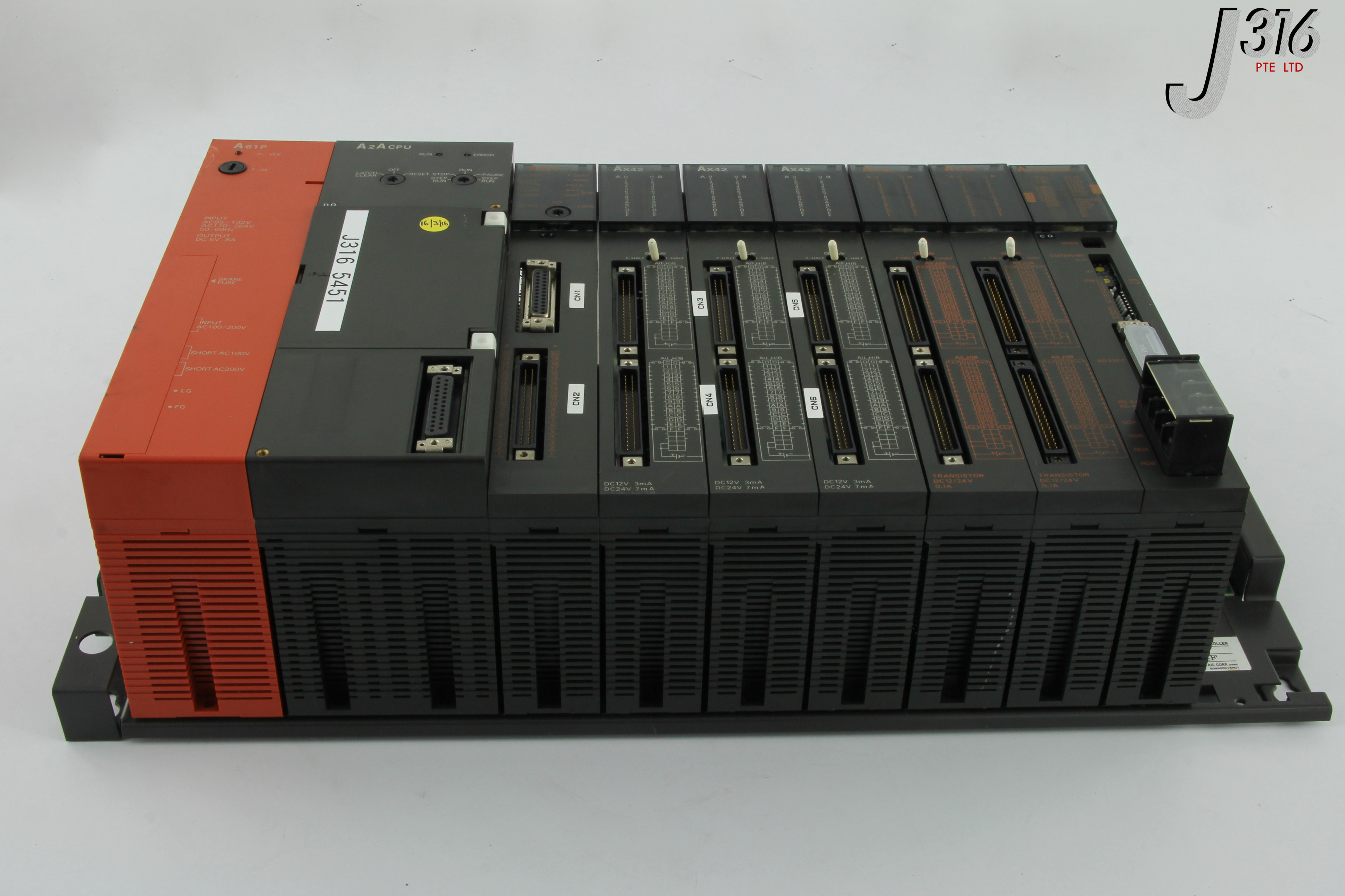 5451 MITSUBISHI MELSEC POWER SUPPLY PLC ASSY W/ 8 MODULES A61P – J316Gallery